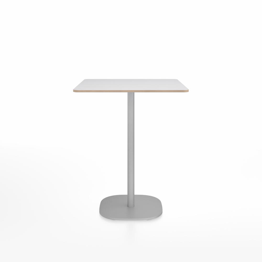 Emeco 2 Inch Flat Base Counter Height Table - Square Top Coffee table Emeco Table Top 30" Brushed Aluminum White Laminate Plywood