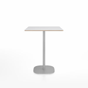 Emeco 2 Inch Flat Base Counter Height Table - Square Top Coffee table Emeco Table Top 30" Brushed Aluminum White Laminate Plywood