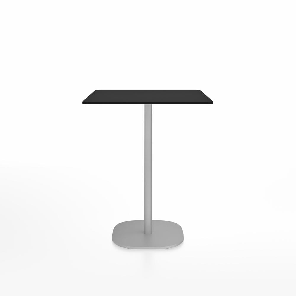 Emeco 2 Inch Flat Base Counter Height Table - Square Top Coffee table Emeco Table Top 30&quot; Brushed Aluminum Black HPL