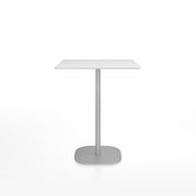 Emeco 2 Inch Flat Base Counter Height Table - Square Top Coffee table Emeco Table Top 30" Brushed Aluminum White HPL