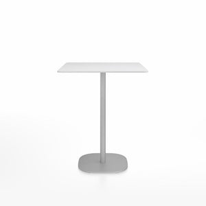 Emeco 2 Inch Flat Base Counter Height Table - Square Top Coffee table Emeco Table Top 30" Brushed Aluminum White HPL