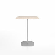 Emeco 2 Inch Flat Base Counter Height Table - Square Top Coffee table Emeco Table Top 30" Brushed Aluminum Ash Wood