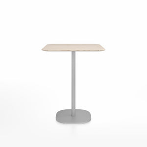 Emeco 2 Inch Flat Base Counter Height Table - Square Top Coffee table Emeco Table Top 30" Brushed Aluminum Ash Wood