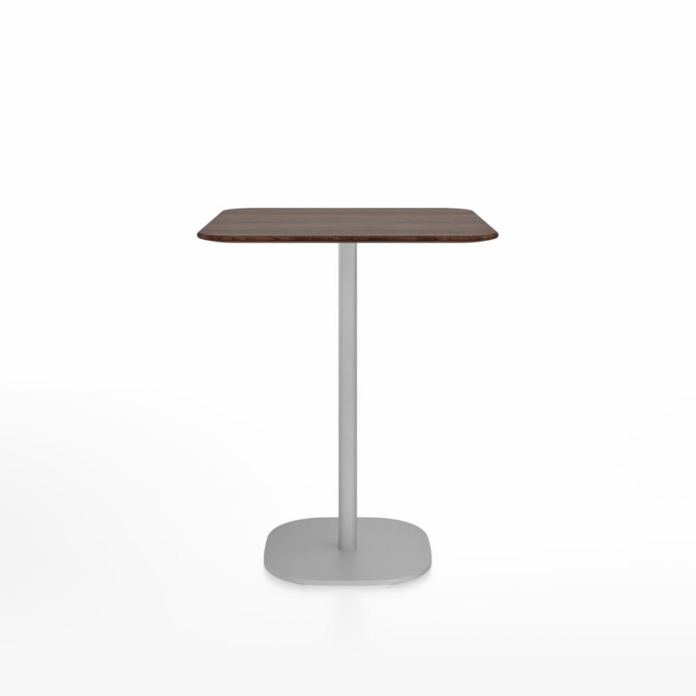 Emeco 2 Inch Flat Base Counter Height Table - Square Top Coffee table Emeco Table Top 30" Brushed Aluminum Walnut Wood