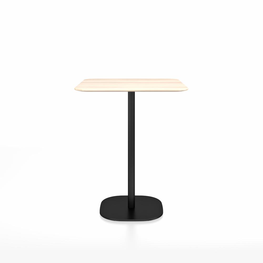 Emeco 2 Inch Flat Base Counter Height Table - Square Top Coffee table Emeco Table Top 30&quot; Black Powder Coated Aluminum Accoya Wood