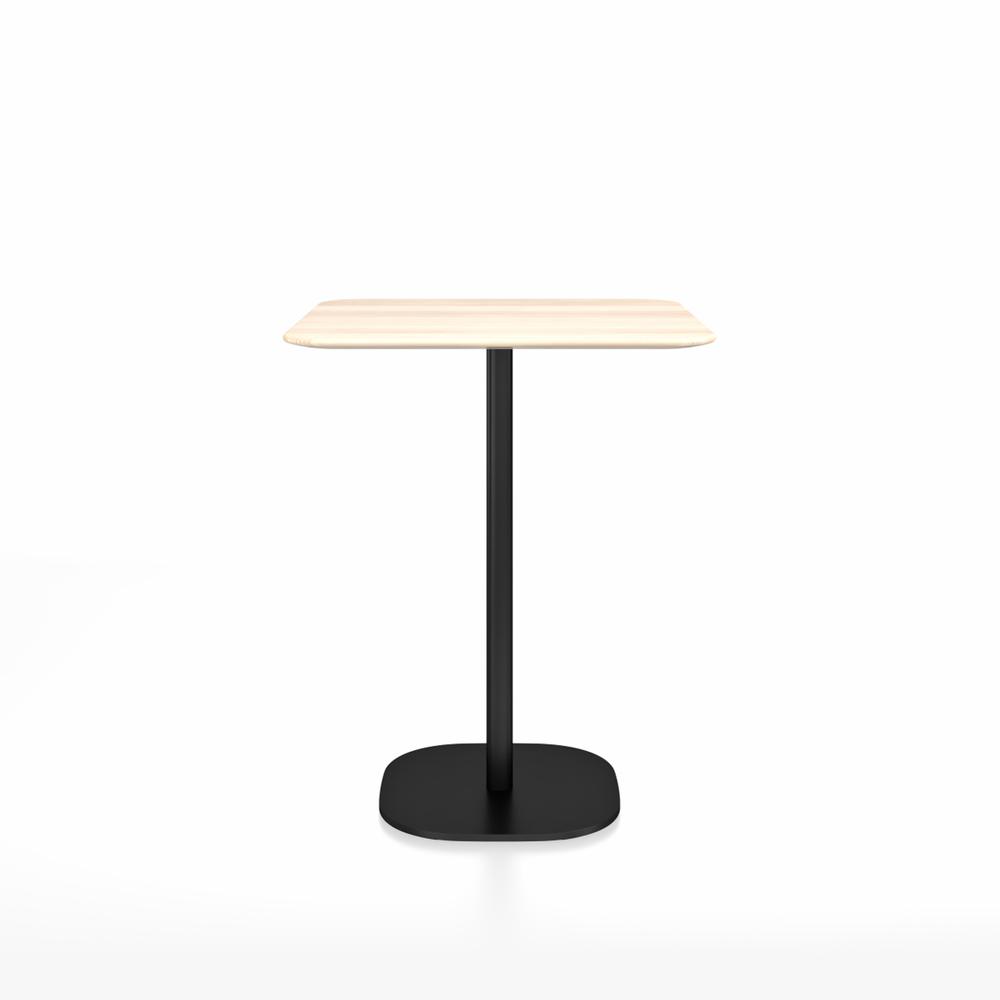 Emeco 2 Inch Flat Base Counter Height Table - Square Top Coffee table Emeco Table Top 30" Black Powder Coated Aluminum Accoya Wood