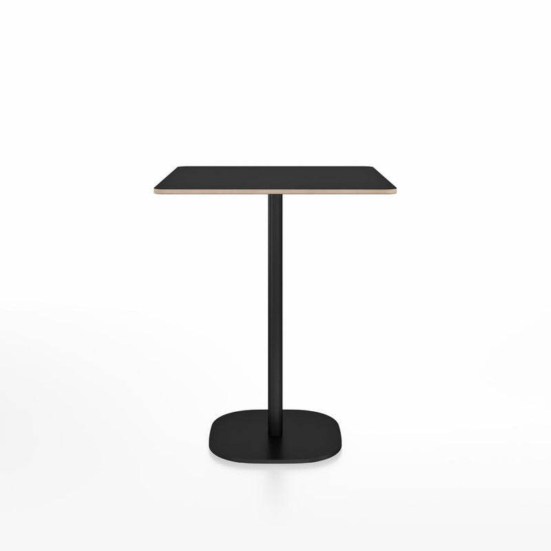 Emeco 2 Inch Flat Base Counter Height Table - Square Top Coffee table Emeco Table Top 30" Black Powder Coated Aluminum Black Laminate Plywood