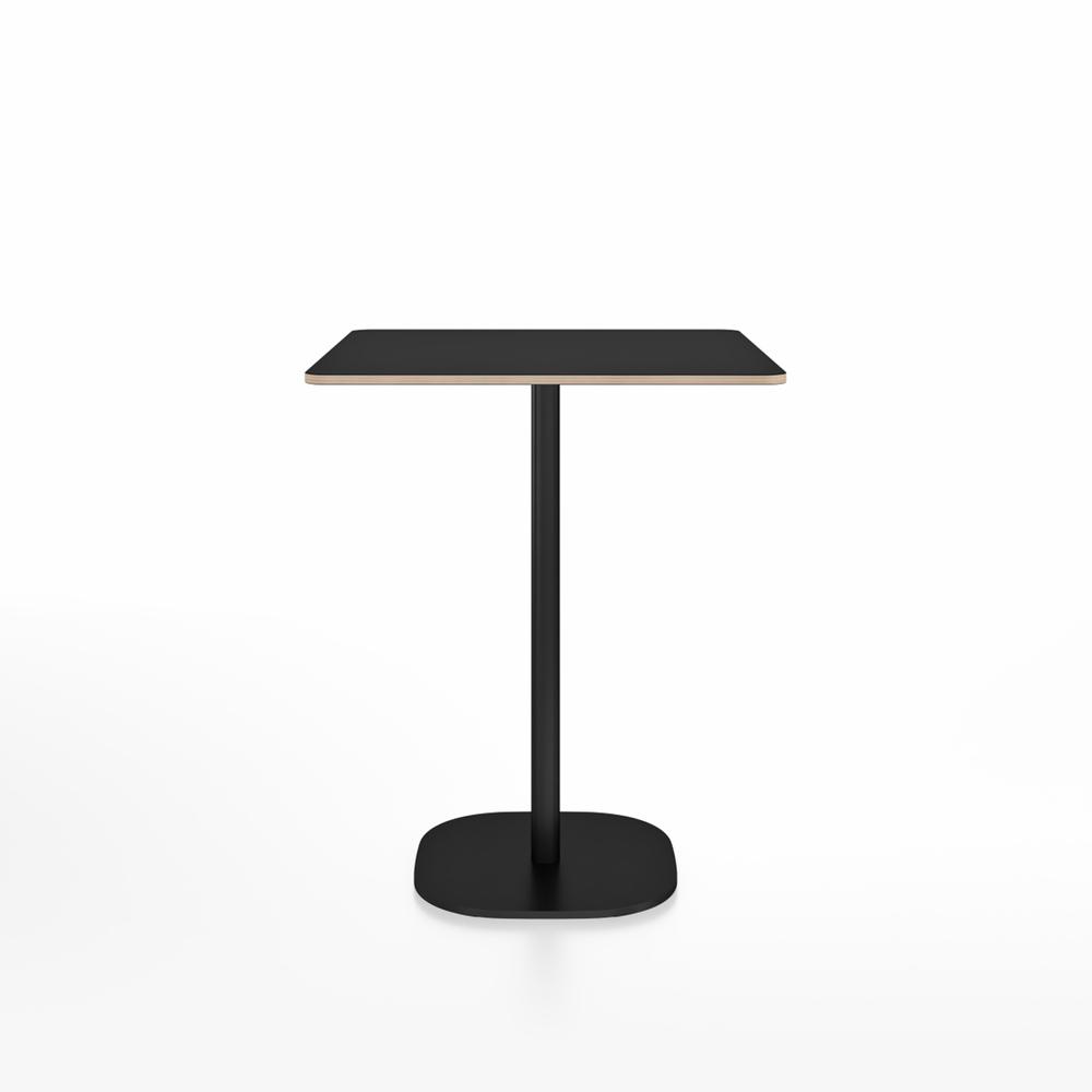 Emeco 2 Inch Flat Base Counter Height Table - Square Top Coffee table Emeco Table Top 30&quot; Black Powder Coated Aluminum Black Laminate Plywood