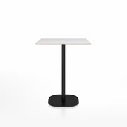 Emeco 2 Inch Flat Base Counter Height Table - Square Top Coffee table Emeco Table Top 30" Black Powder Coated Aluminum White Laminate Plywood