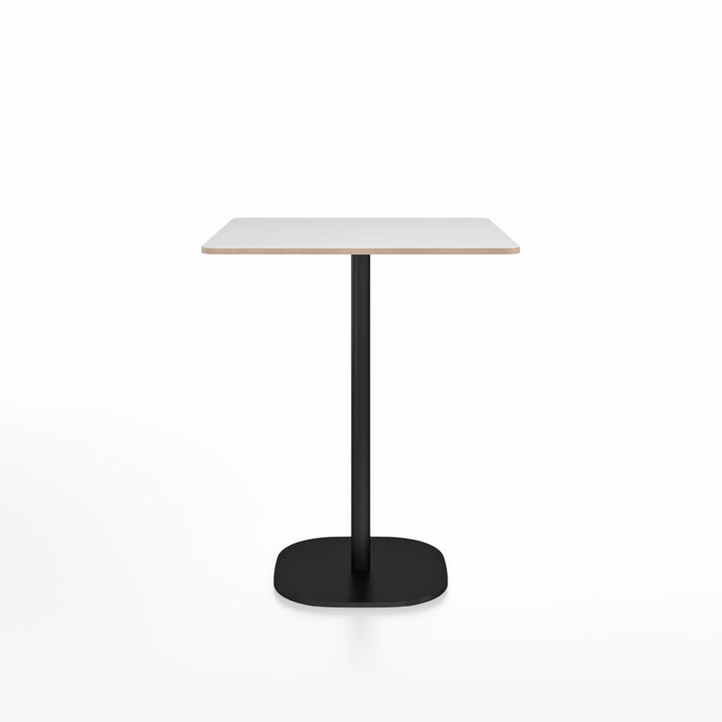 Emeco 2 Inch Flat Base Counter Height Table - Square Top Coffee table Emeco Table Top 30" Black Powder Coated Aluminum White Laminate Plywood