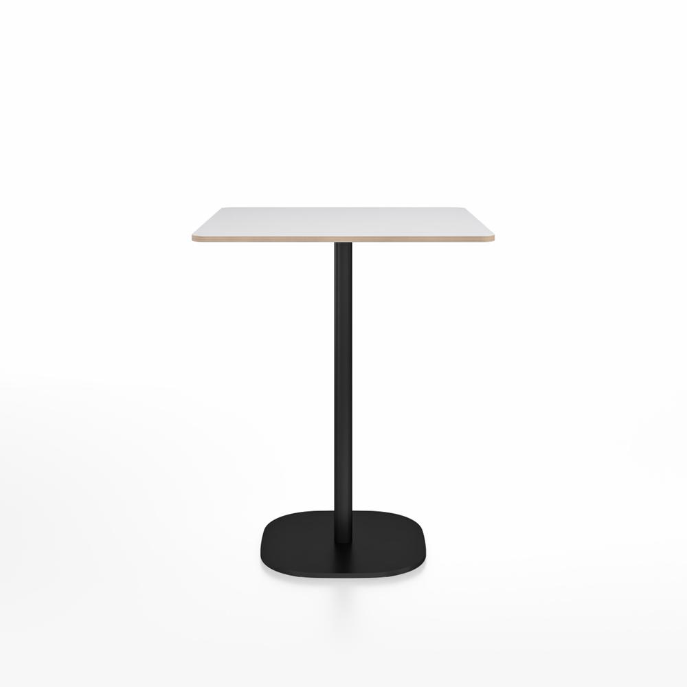 Emeco 2 Inch Flat Base Counter Height Table - Square Top Coffee table Emeco Table Top 30" Black Powder Coated Aluminum White Laminate Plywood