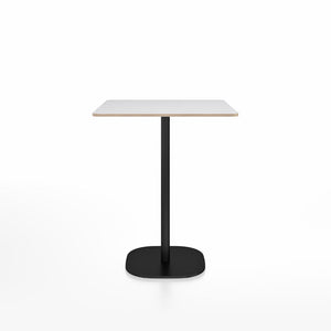 Emeco 2 Inch Flat Base Counter Height Table - Square Top Coffee table Emeco Table Top 30" Black Powder Coated Aluminum White Laminate Plywood