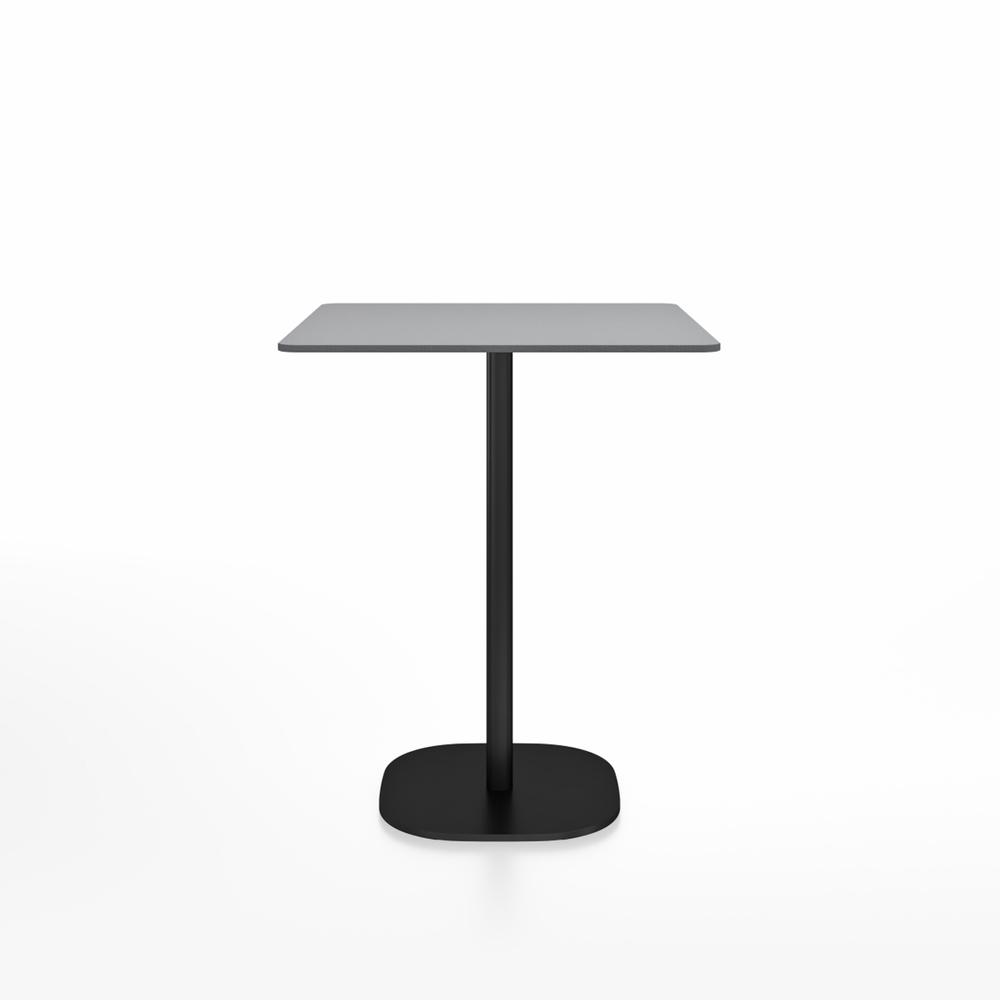 Emeco 2 Inch Flat Base Counter Height Table - Square Top Coffee table Emeco Table Top 30&quot; Black Powder Coated Aluminum Gray HPL