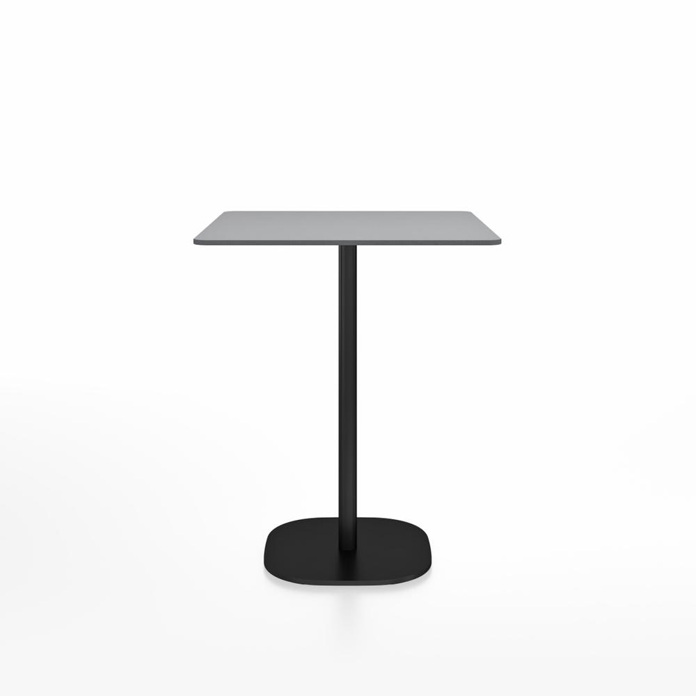 Emeco 2 Inch Flat Base Counter Height Table - Square Top Coffee table Emeco Table Top 30" Black Powder Coated Aluminum Gray HPL