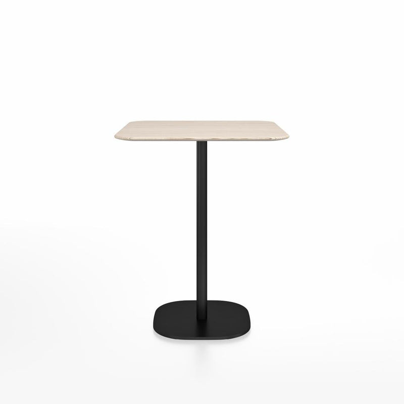 Emeco 2 Inch Flat Base Counter Height Table - Square Top Coffee table Emeco Table Top 30" Black Powder Coated Aluminum Ash Wood