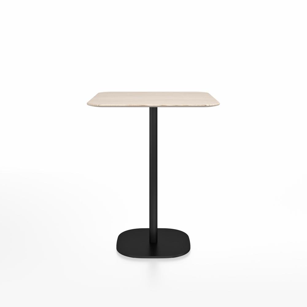 Emeco 2 Inch Flat Base Counter Height Table - Square Top Coffee table Emeco Table Top 30" Black Powder Coated Aluminum Ash Wood