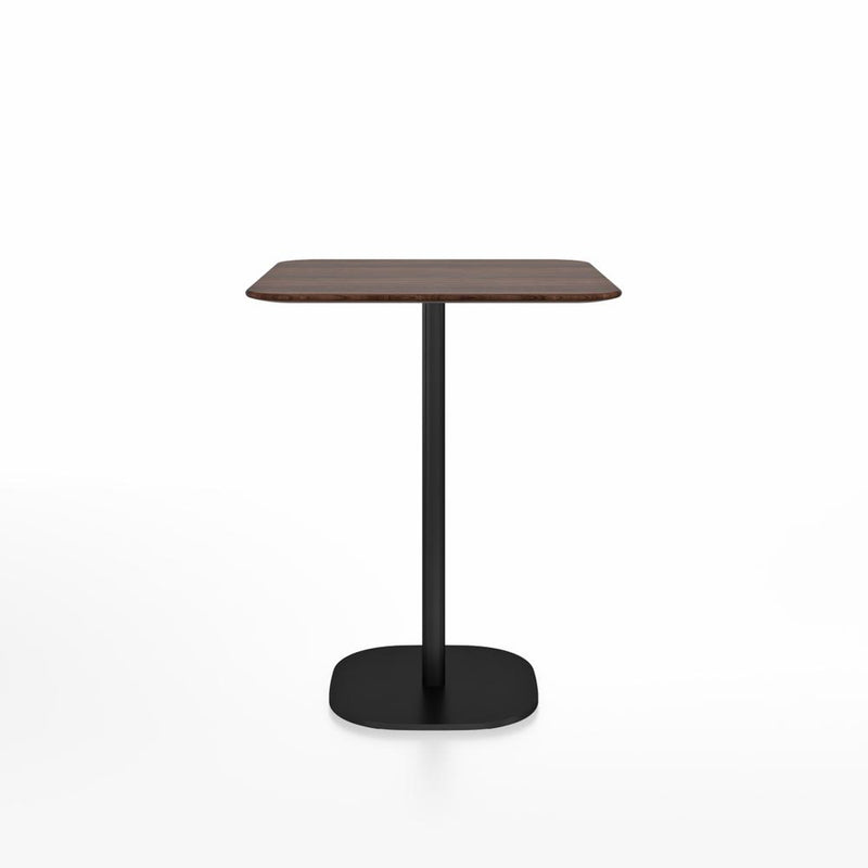 Emeco 2 Inch Flat Base Counter Height Table - Square Top Coffee table Emeco Table Top 30" Black Powder Coated Aluminum Walnut Wood