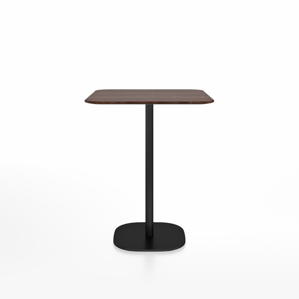 Emeco 2 Inch Flat Base Counter Height Table - Square Top Coffee table Emeco Table Top 30" Black Powder Coated Aluminum Walnut Wood