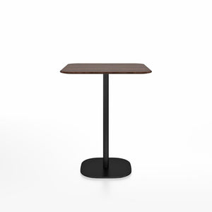 Emeco 2 Inch Flat Base Counter Height Table - Square Top Coffee table Emeco Table Top 30" Black Powder Coated Aluminum Walnut Wood