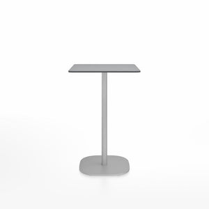 Emeco 2 Inch Flat Base Counter Height Table - Square Top Coffee table Emeco Table Top 24" Brushed Aluminum Gray HPL