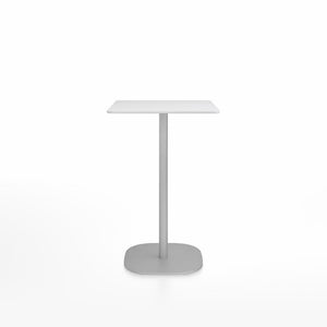 Emeco 2 Inch Flat Base Counter Height Table - Square Top Coffee table Emeco Table Top 24" Brushed Aluminum White HPL