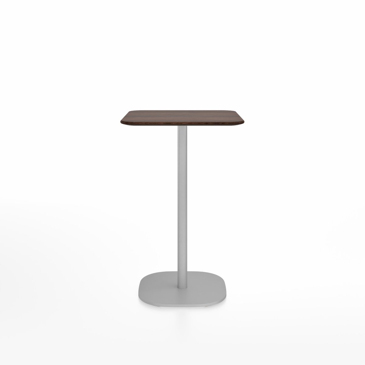 Emeco 2 Inch Flat Base Counter Height Table - Square Top Coffee table Emeco Table Top 24" Brushed Aluminum Walnut Wood