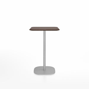 Emeco 2 Inch Flat Base Counter Height Table - Square Top Coffee table Emeco Table Top 24" Brushed Aluminum Walnut Wood