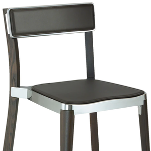 Emeco Lancaster Stacking Chair Side/Dining Emeco Natural Ash Dark Gray Dark Brown Seat and Back Pad +$115
