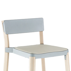 Emeco Lancaster Stacking Chair Side/Dining Emeco Natural Ash Dark Gray Off White Seat Pad +$75