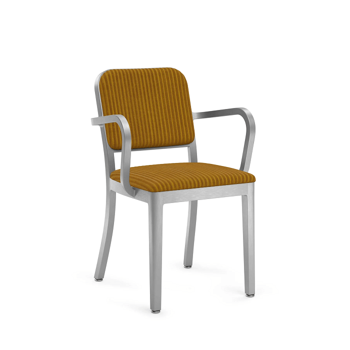 Emeco Navy Officer Armchair Armchair Emeco Hand-Brushed Kvadrat Phlox 443 Standard Soft Plastic (TPU) Glides +$20