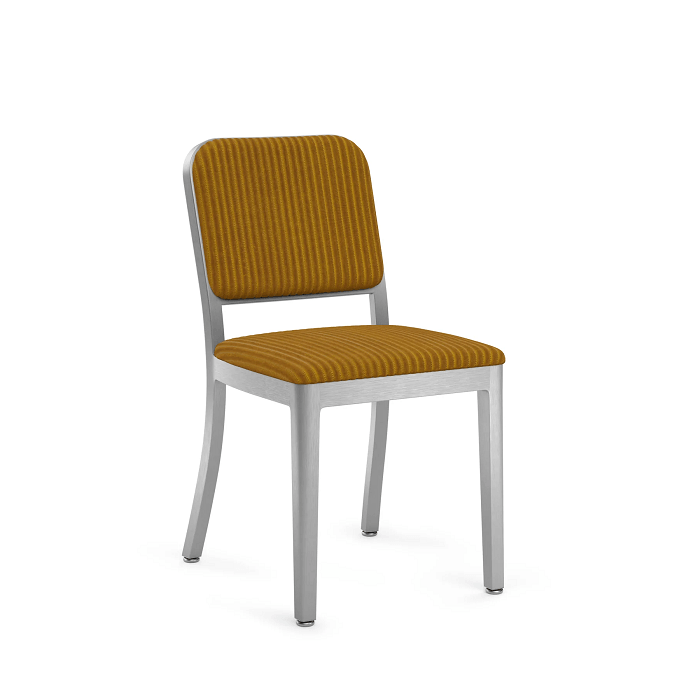 Emeco Navy Officer Side Chair Side/Dining Emeco Hand-brushed Kvadrat Phlox 443 Standard Soft Plastic (TPU) Glides +$20