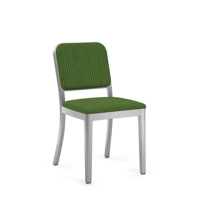 Emeco Navy Officer Side Chair Side/Dining Emeco Hand-brushed Kvadrat Phlox 943 Standard Soft Plastic (TPU) Glides +$20