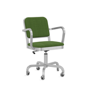 Emeco Navy Officer Swivel Armchair Office Chair Emeco Hand-Brushed Kvadrat Phlox 943 