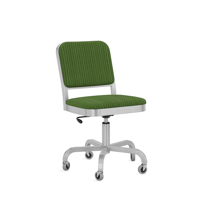 Emeco Navy Officer Swivel Chair Side/Dining Emeco Hand-Brushed Kvadrat Phlox 943 