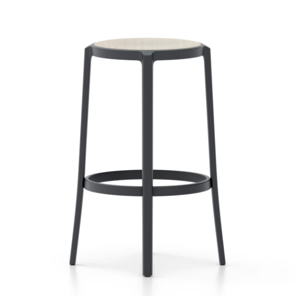 Emeco On & On Stool - Plywood Seat Stools Emeco Bar Height 29.5" Black Oak Plywood