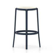 Emeco On & On Stool - Plywood Seat Stools Emeco Bar Height 29.5" Dark Blue Ash Plywood