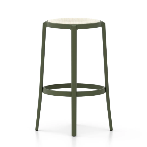 Emeco On & On Stool - Plywood Seat Stools Emeco Bar Height 29.5" Green Ash Plywood