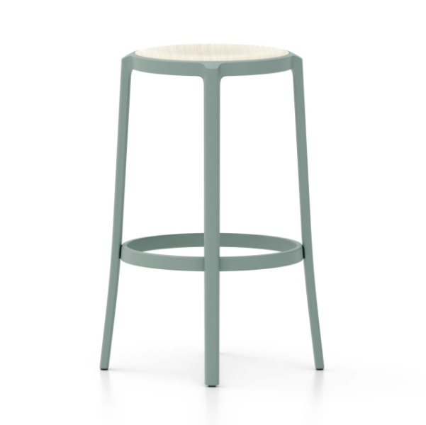 Emeco On & On Stool - Plywood Seat Stools Emeco Bar Height 29.5" Light Blue Ash Plywood