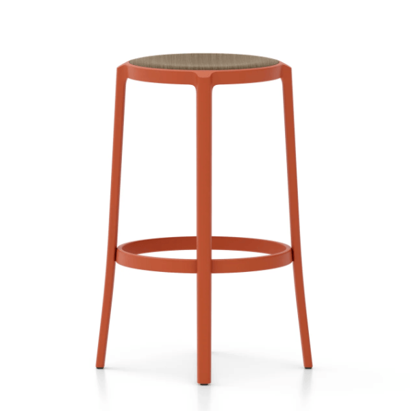 Emeco On &amp; On Stool - Plywood Seat Stools Emeco Bar Height 29.5" Orange Walnut Plywood