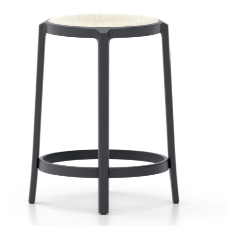 Emeco On & On Stool - Plywood Seat Stools Emeco Counter Height 24.75" Black Ash Plywood