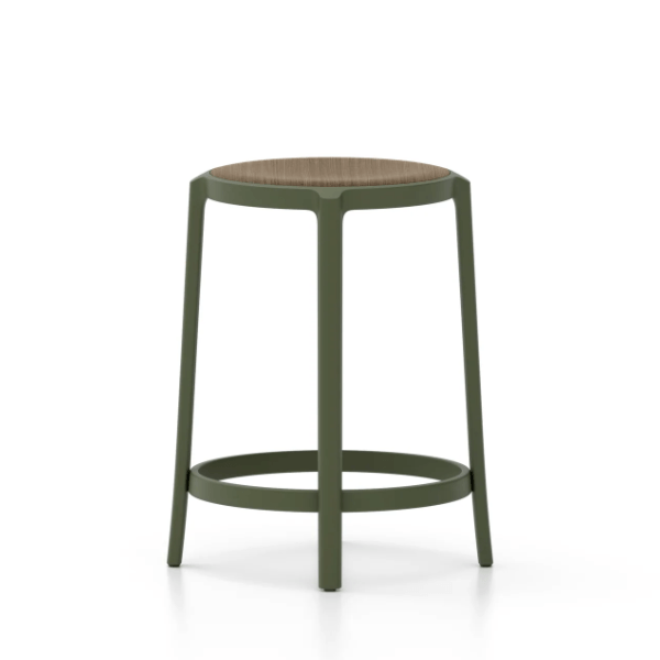 Emeco On & On Stool - Plywood Seat Stools Emeco Counter Height 24.75" Green Walnut Plywood