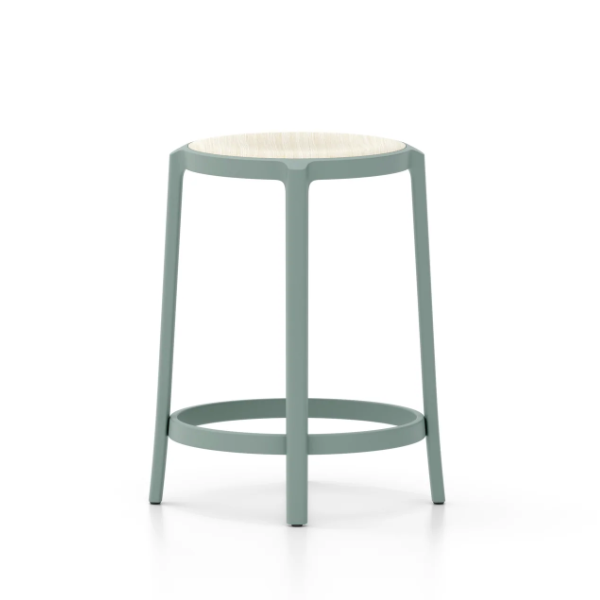 Emeco On &amp; On Stool - Plywood Seat Stools Emeco Counter Height 24.75" Light Blue Ash Plywood