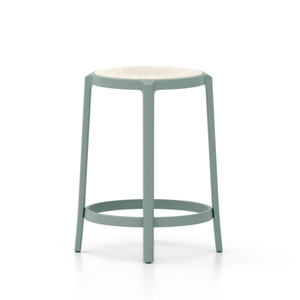 Emeco On & On Stool - Plywood Seat Stools Emeco Counter Height 24.75" Light Blue Ash Plywood
