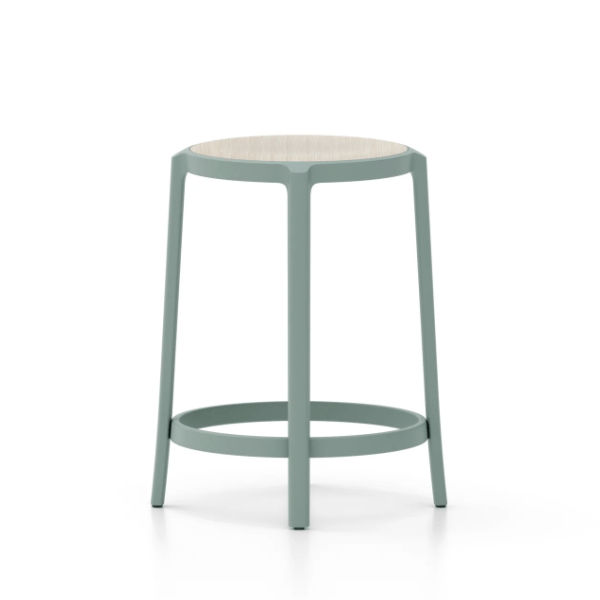 Emeco On &amp; On Stool - Plywood Seat Stools Emeco Counter Height 24.75" Light Blue Oak Plywood