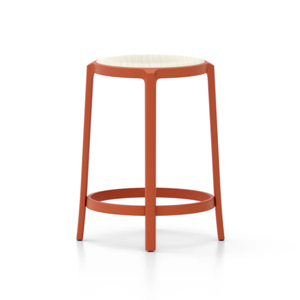 Emeco On & On Stool - Plywood Seat Stools Emeco Counter Height 24.75" Orange Ash Plywood