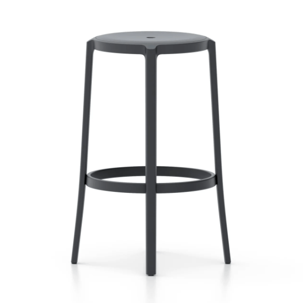 Emeco On & On Stool - Recycled Plastic Seat Stools Emeco Bar Height 29.5" Black 