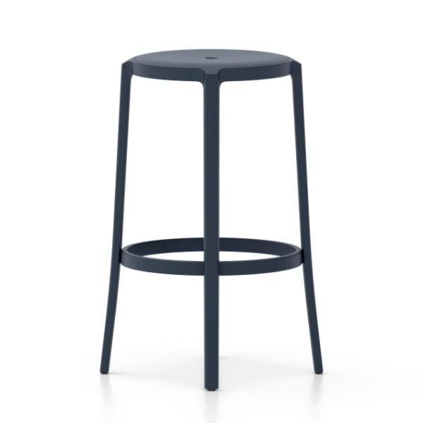 Emeco On & On Stool - Recycled Plastic Seat Stools Emeco Bar Height 29.5" Dark Blue 