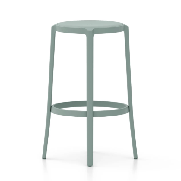 Emeco On & On Stool - Recycled Plastic Seat Stools Emeco Bar Height 29.5" Light Blue 