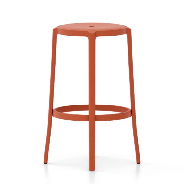 Emeco On & On Stool - Recycled Plastic Seat Stools Emeco Bar Height 29.5" Orange 