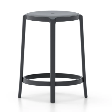 Emeco On &amp; On Stool - Recycled Plastic Seat Stools Emeco Counter Height 24.75" Black 